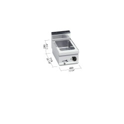 Baño maría eléctrico GN 1/1 de sobremesa Macros 700
