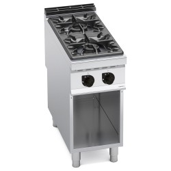 Cocina a gas industrial 2 fuegos sobre mueble Maxima 900