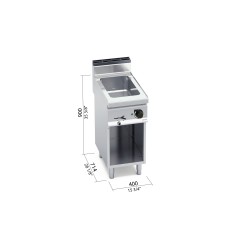 Baño maría eléctrico GN 1/1 con mueble Macros 700