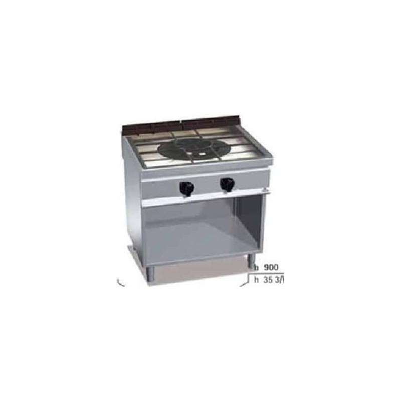 Paellero a gas industrial 27,2 kW sobre mueble Berto's Maxima 900