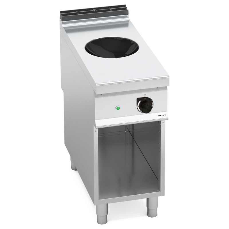 Wok de inducción industrial 5 kW sobre mueble Berto's Maxima 900