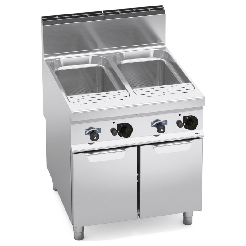 Cuece pastas a gas industrial 2 cubas 40+40 litros Berto's Maxima 900