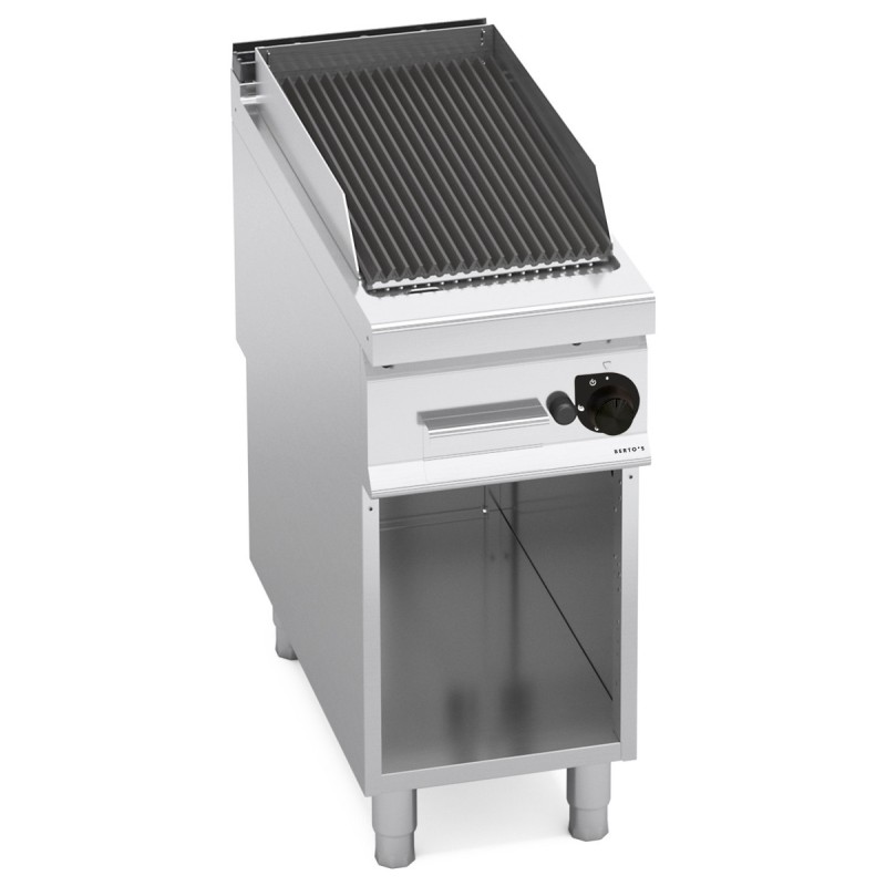 Barbacoa de piedra volcánica a gas 9 kW sobre mueble Berto's Maxima 900