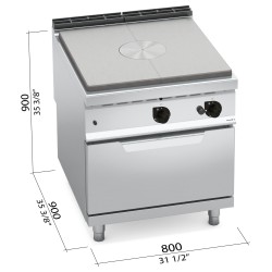 Placa radiante a gas coup de feu con horno a gas GN 2/1 Berto's Maxima 900