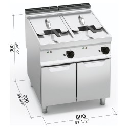 Freidora industrial eléctrica doble 22+22 litros Berto's Maxima 900