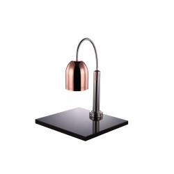Lámpara de calor con base de mármol y pantalla de cobre