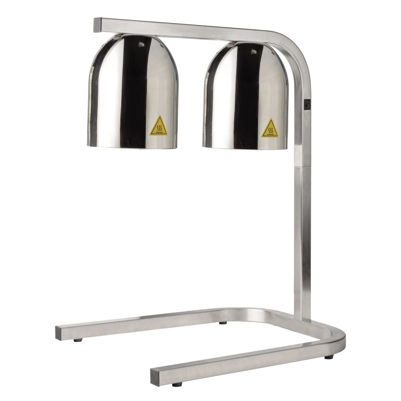 Lámpara de calor doble con soporte para GN 1/1 cromada