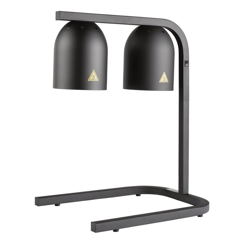 Lámpara de calor doble con soporte para GN 1/1 negra
