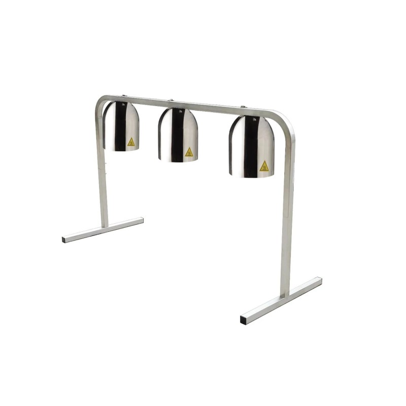 Lámpara de calor triple con soporte para 3 GN 1/1 cromada
