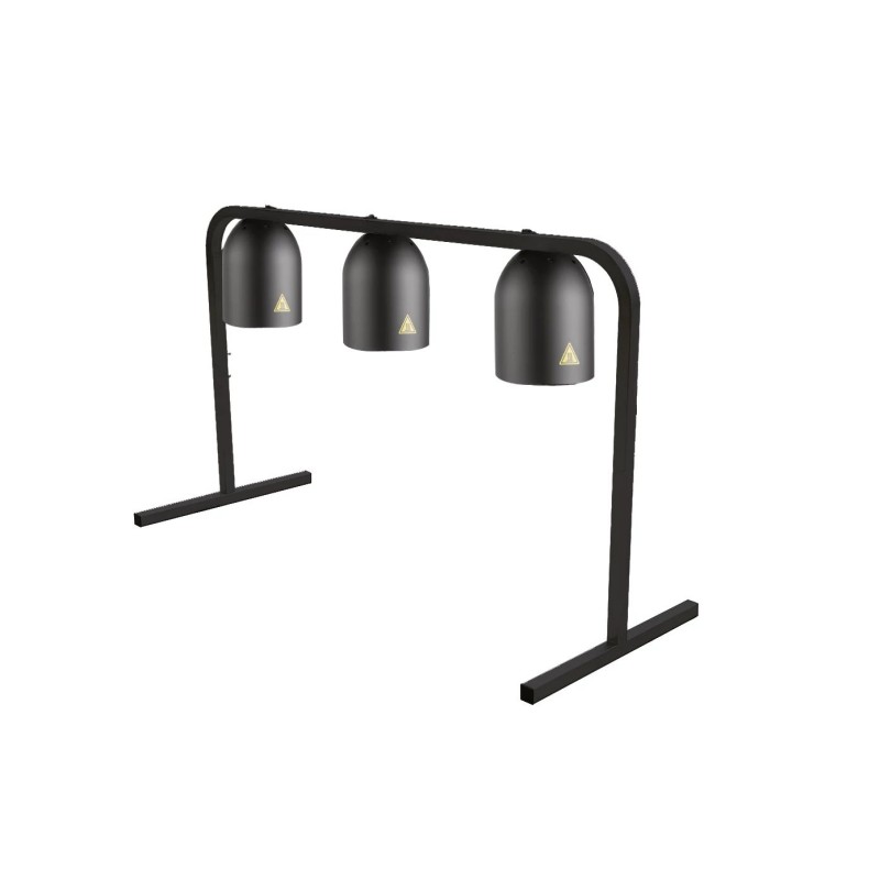 Lámpara de calor triple con soporte para 3 GN 1/1 negra