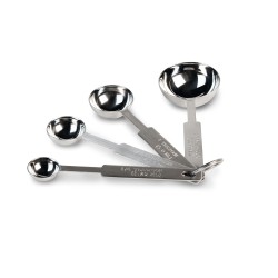 Juego de 4 cucharas medidoras redondas con anilla
