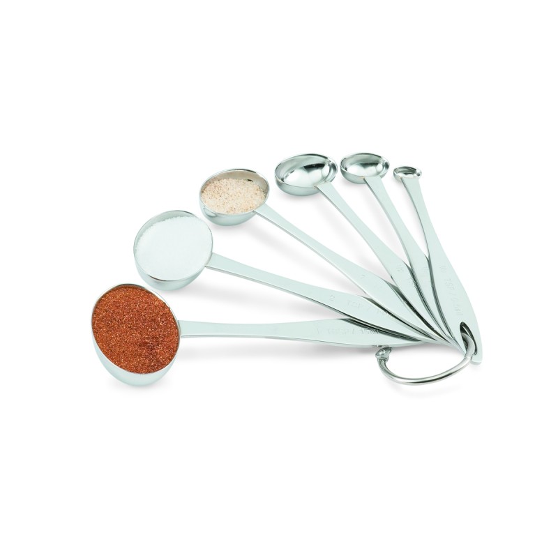 Juego de 6 cucharas medidoras ovales con anilla