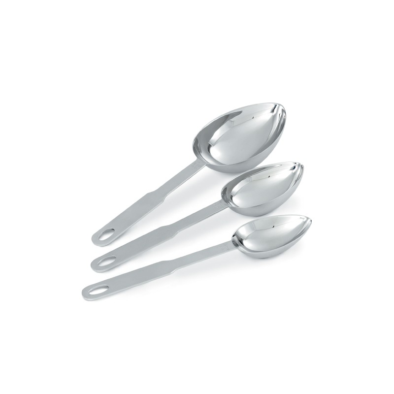 Set de 3 cucharas medidoras ovales de acero inoxidable