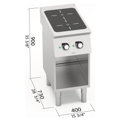Cocina de inducción industrial 2 zonas con mueble S700