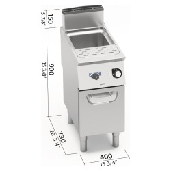 Cuece pastas a gas industrial 30 litros con mueble Berto's S700