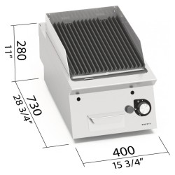 Barbacoa de piedra volcánica a gas 400 de sobremesa Berto's S700