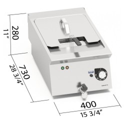 Freidora industrial eléctrica 10 litros de sobremesa Berto's S700