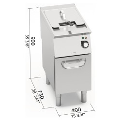 Freidora industrial eléctrica 18 litros 18 kW con mueble Berto's S700