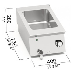 Baño maría eléctrico GN 1/1 de sobremesa Berto's S700