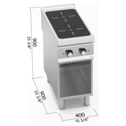Cocina de inducción industrial 2 zonas sobre mueble S900