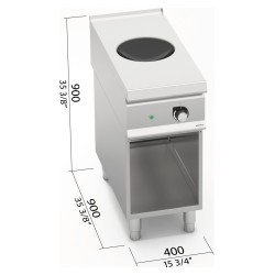 Wok de inducción industrial 5 kW sobre mueble S900