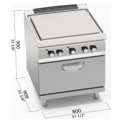 Placa radiante eléctrica industrial con horno eléctrico GN 1/1 S900