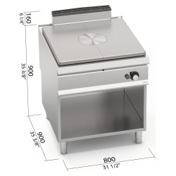 Placa radiante a gas coup de feu sobre mueble Berto's S900