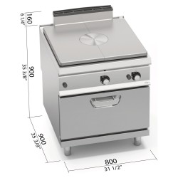 Placa radiante a gas coup de feu con horno a gas GN 2/1 Berto's S900