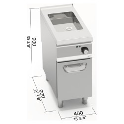 Asador eléctrico multifunción industrial 400 sobre mueble Berto's S900