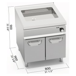 Asador eléctrico multifunción industrial 800 sobre mueble Berto's S900