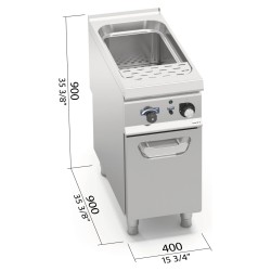 Cuece pastas eléctrico industrial 40 litros sobre mueble Berto's S900