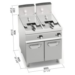 Freidora industrial a gas indirecta 2 cubas 18+18 litros Berto's S900