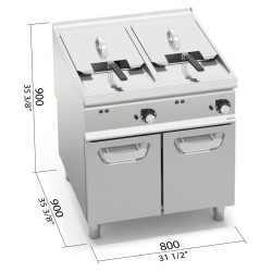 Freidora industrial eléctrica 2 cubas 22+22 litros Berto's S900