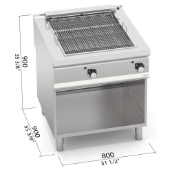 Parrilla eléctrica industrial 800 sobre mueble Berto's S900