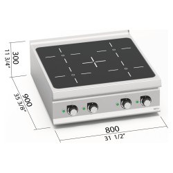 Cocina de inducción industrial 4 zonas de sobremesa LX900 Top