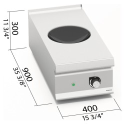 Wok de inducción industrial 5 kW de sobremesa LX900 Top