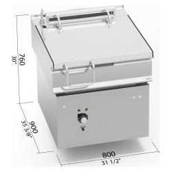Sartén basculante eléctrica industrial 80 litros con elevación motorizada Berto's LX900 Top