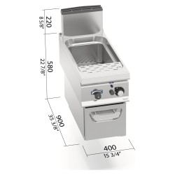 Cuece pastas a gas industrial 40 litros de sobremesa Berto's LX900 Top