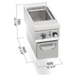 Cuece pastas eléctrico industrial 40 litros de sobremesa Berto's LX900 Top