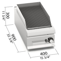 Barbacoa de piedra volcánica a gas 400 de sobremesa Berto's LX900 Top