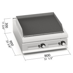 Barbacoa de piedra volcánica a gas 800 de sobremesa Berto's LX900 Top