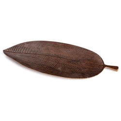 Bandeja forma hoja de melamina Natural