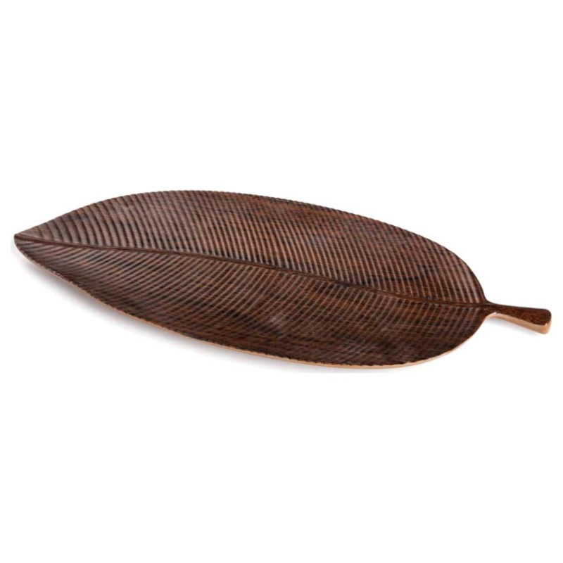 Bandeja forma hoja de melamina Natural
