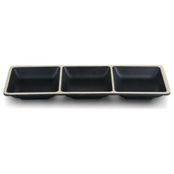Bandeja para snacks de 3 compartimentos de melamina Terracota