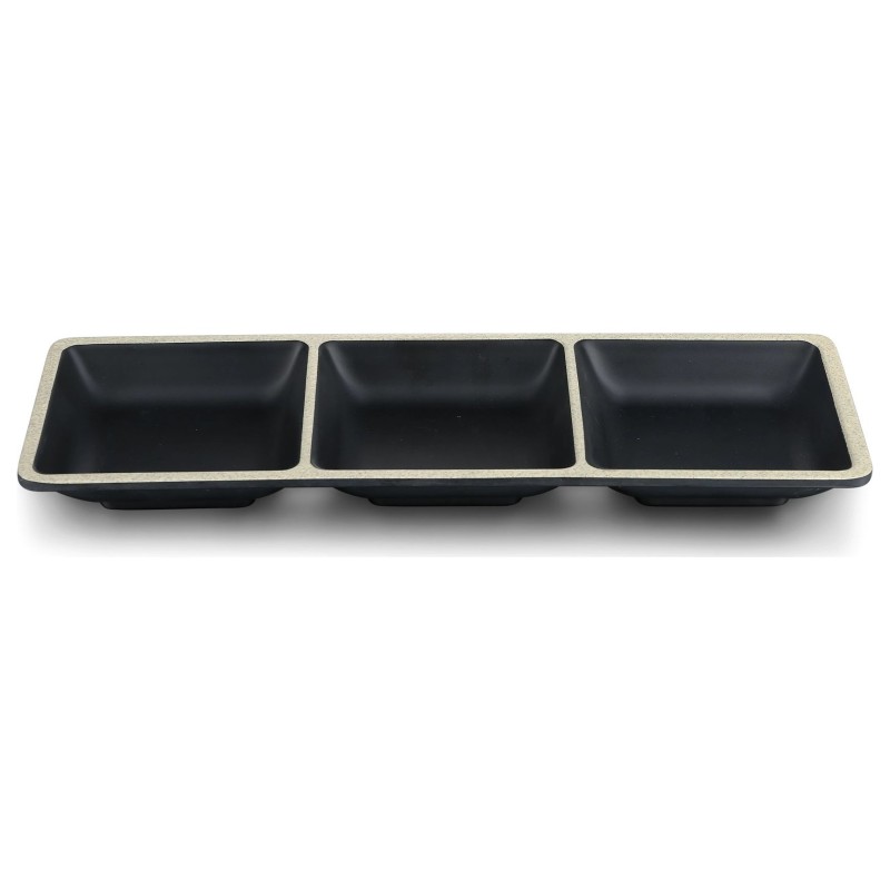 Bandeja para snacks de 3 compartimentos de melamina Terracota