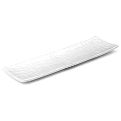 Bandeja rectangular estrecha de melamina Blanche