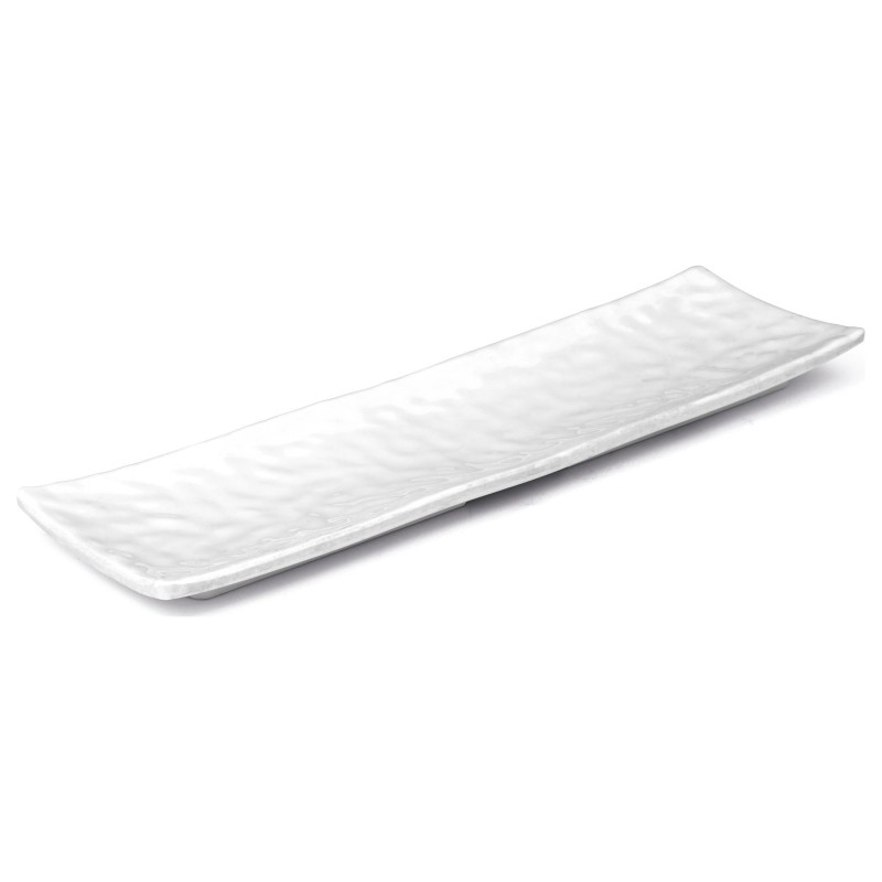 Bandeja rectangular estrecha de melamina Blanche
