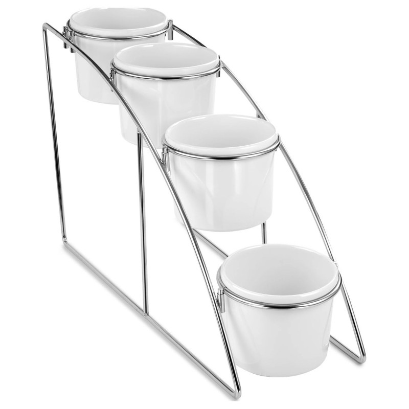 Expositor inox para 4 vasijas de 1 litro