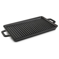 Mini plancha con asas de melamina negra