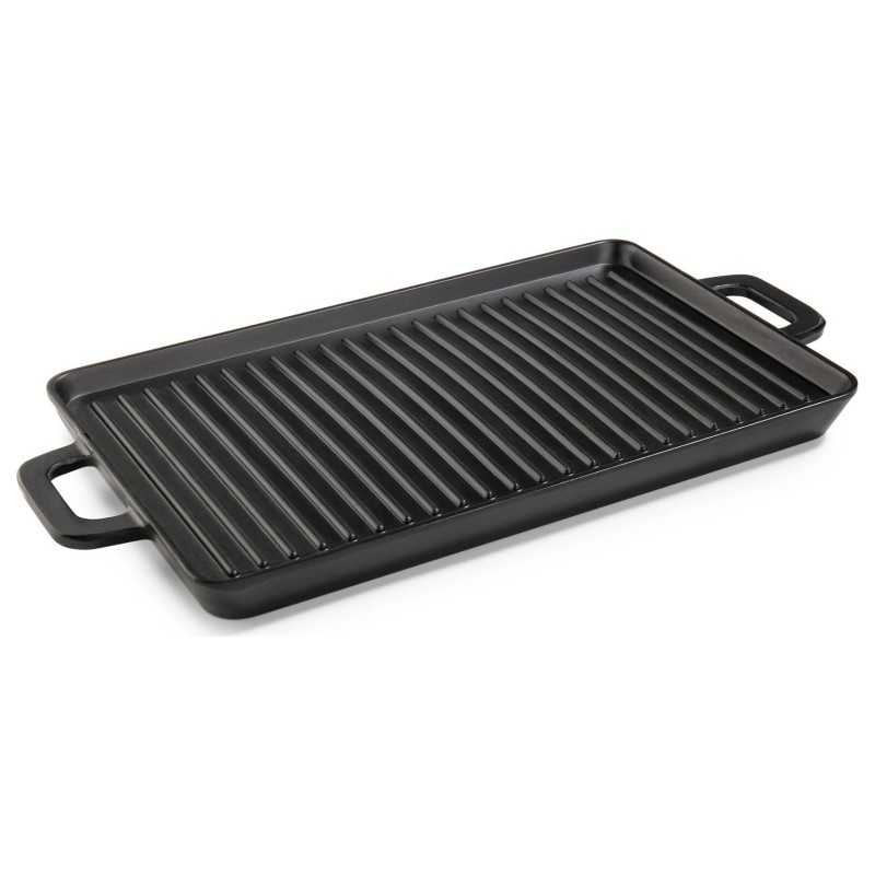 Mini plancha con asas de melamina negra